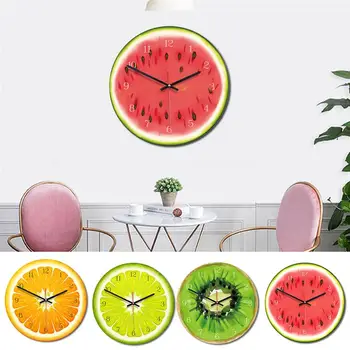 

Creative Wooden Acrylic Wall Clock Fashion Fruit Shape Decorative Hanging Clock Wall Decoration For Home Hanging Ornament Crafts