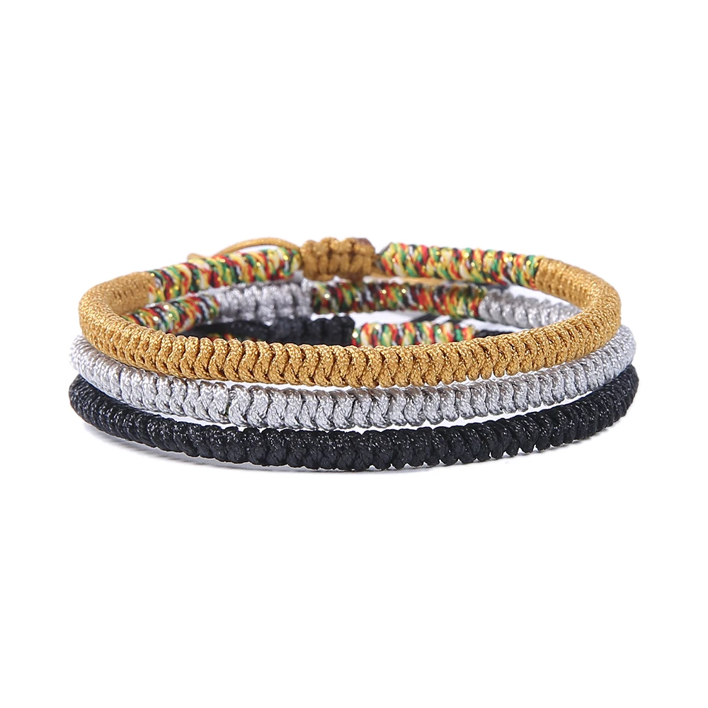 

Handmade Tibetan Buddhist Braided Lucky Knots Bracelet For Man Women Mix Colors Rope Adjustable Bracelet Unisex Jewelry 1411