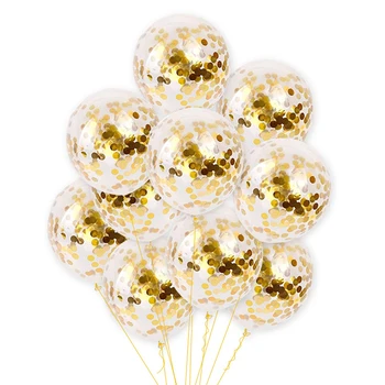 

1pcs confetti huge balloon 18inch transparent latex balloon with gold and silver confetti for wedding party birthday decoration