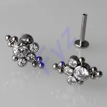 Высокая полировка G23 титана 16 г внутренняя нить лаберт губы Percing Ear Tragus хрящи ювелирные изделия для тела