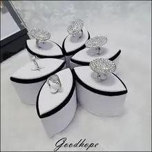 Лот из 6 шт. украшения в форме цветка подставка для демонстрации колец держатель стойки Деревянный стандартный дисплей s Чемпионат баг Органайзер