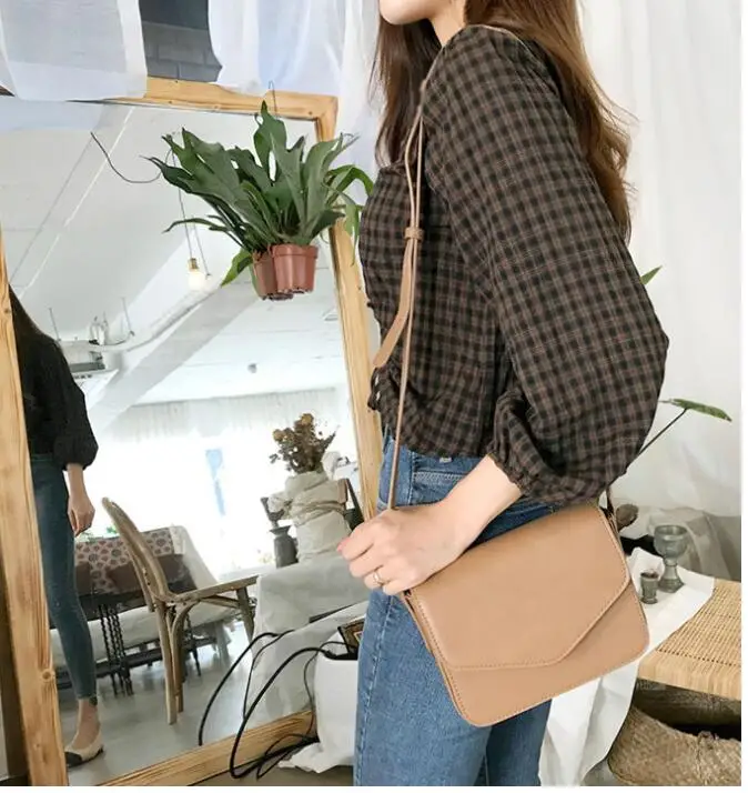 

Female small bag simple style PU leather fashion small bag mini vintage messenger shoulder women's handbag W698