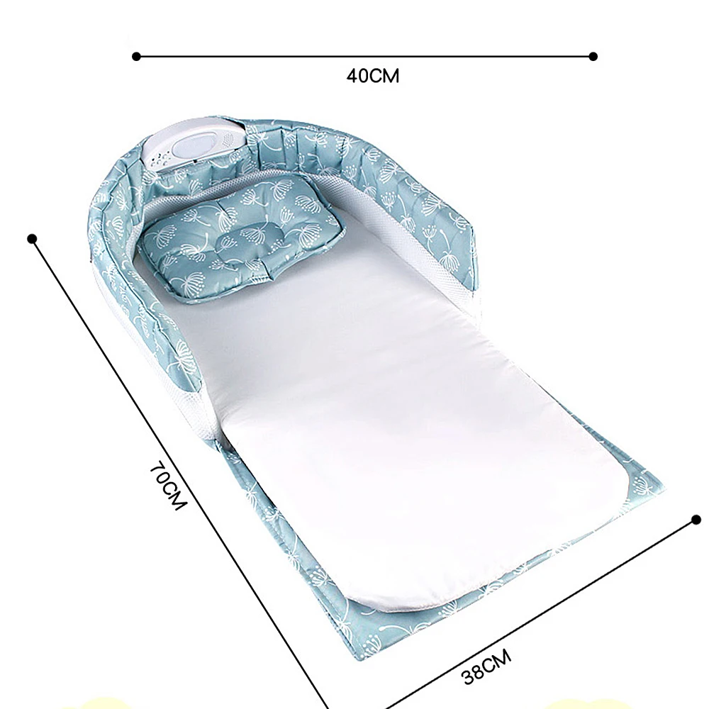Разделенная кровать с легкой музыкой многофункциональная помощь BB сна дорожная сумка детское гнездо кровать портативная кроватка для