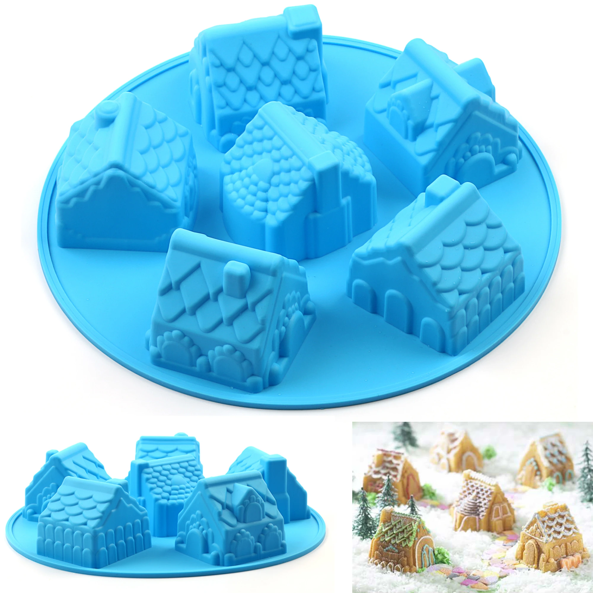 6-Cavity Silicone Mold For Soap Chocolate Cake Jelly Pudding Cookie Baking Mould