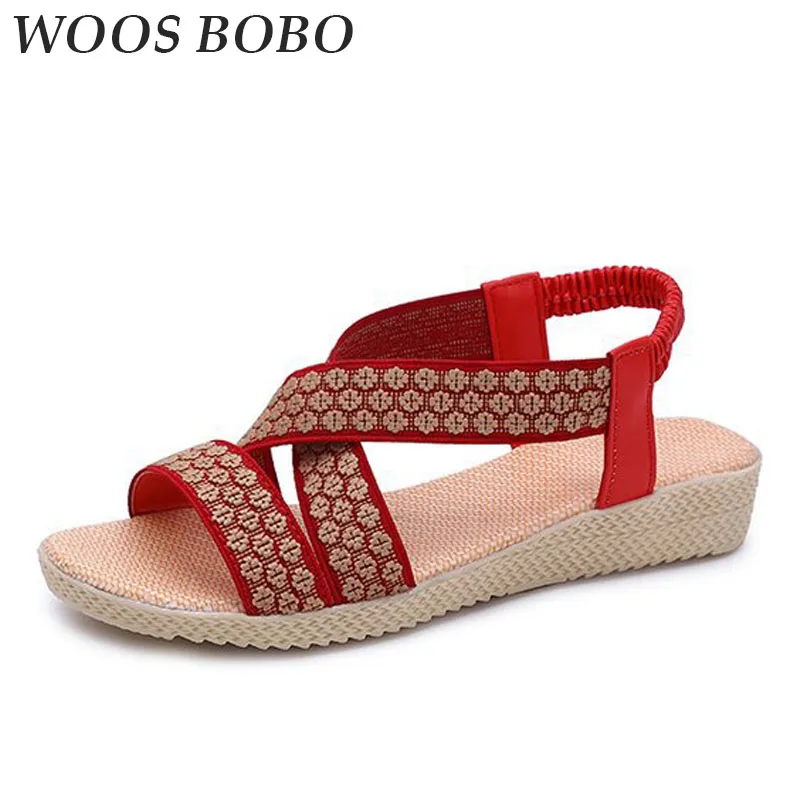

BOBO Summer Flat Sandal Womens Casual Fashion Ladies Shoes Brand Open Toe Plus Size Gladiator Sandals Women Concise Super Light