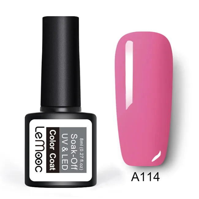 LEMOOC Гель-лак для ногтей 229 чистые цвета 8 мл замачиваемый Маникюр полуперманентный УФ-лак DIY лак для ногтей украшение для ногтей - Цвет: A114