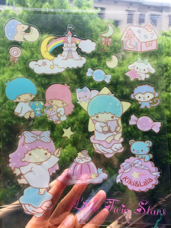 50 листов/лот Anpanman little twin stars Cinnamoroll Kiki & lala my melody водонепроницаемые аниме наклейки