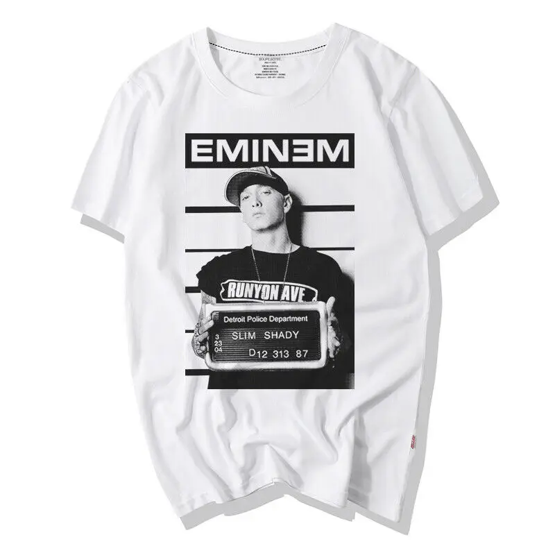 Мужская облегающая футболка Eminem Arrest Mugshot в стиле хип хоп из 100% хлопка 2019|Футболки|