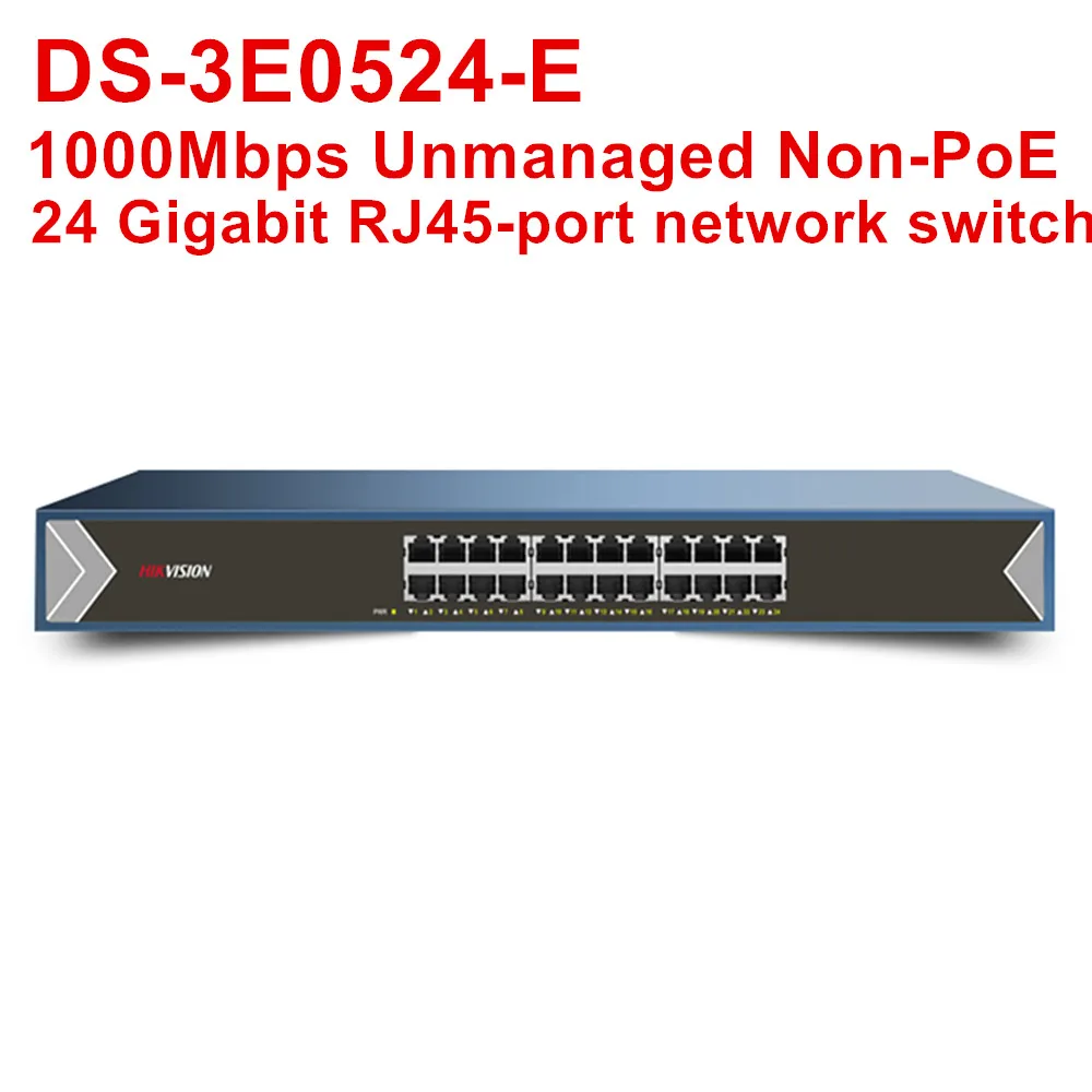 Hikvision DS-3E0524-E unmanagednetwork Gigabit non-коммутатор питания через ethernet с 24 1000 Мбит/с RJ45 порты