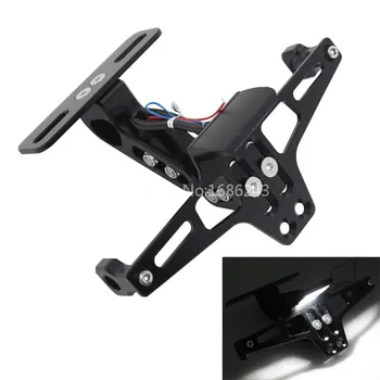 

Motor Aluminum Alloy License Plate Holder Bracket Fender Eliminator & LEDs For Honda Ducati