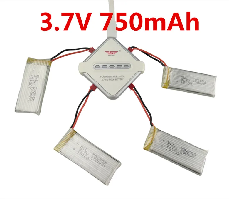 

Sync Charging 4in1 5V/2A JST 750mAh Battery Charger Adapter Kits For H12C H12W F181 JXD 510 509 509W 509G 1315 Drone