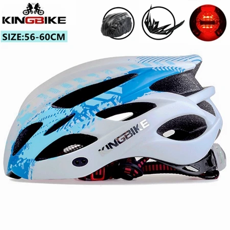 KINGBIKE велосипедный шлем для женщин и мужчин велосипедный шлем дорожный горный с козырьком MTB велосипедные шлемы безопасности задний фонарь casco ciclismo - Цвет: J-675-blue