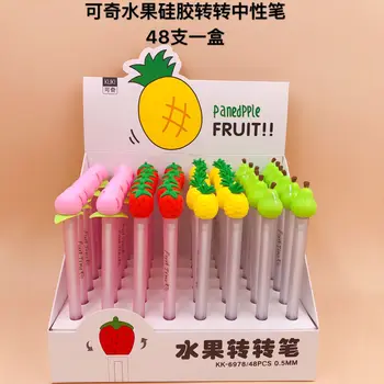 

48 Pcs Student Gel Pens Fruit Strawberry Black Ink Writing Pen Gel-ink Pens for Writing Stationery Office School Supplies 0.5mm