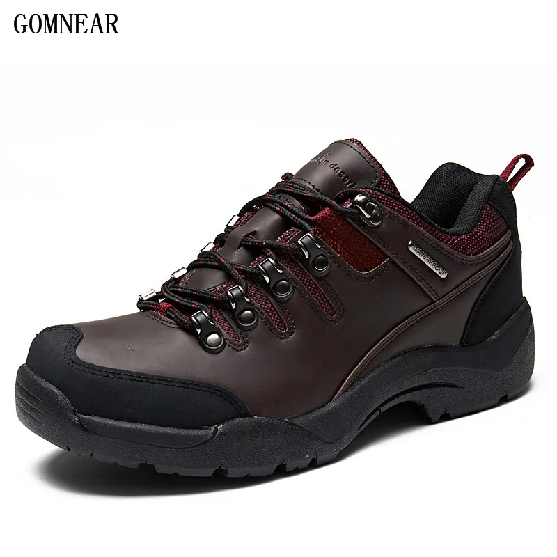 

GOMNEAR Waterproof Fishiong Hiking Shoes Men Outdoor Hunting Trekking Athletic Shoes Antiskid Climbing Tourism Popular Chaussure