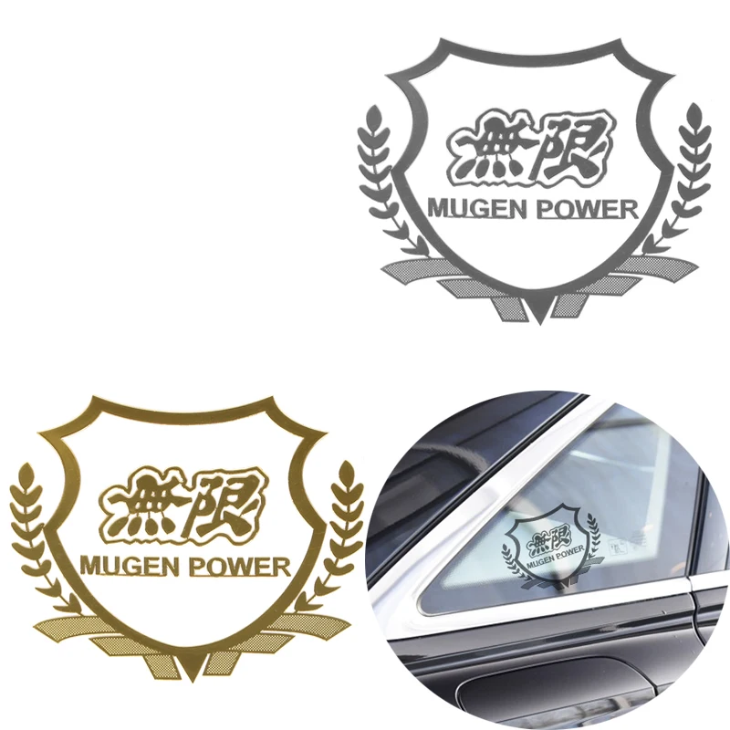 

2pcs Excellent 3D Motors metal car sticker Emblem Badge case For Honda Mugen Power Accord CRV Hrv Jazz Car Accessories