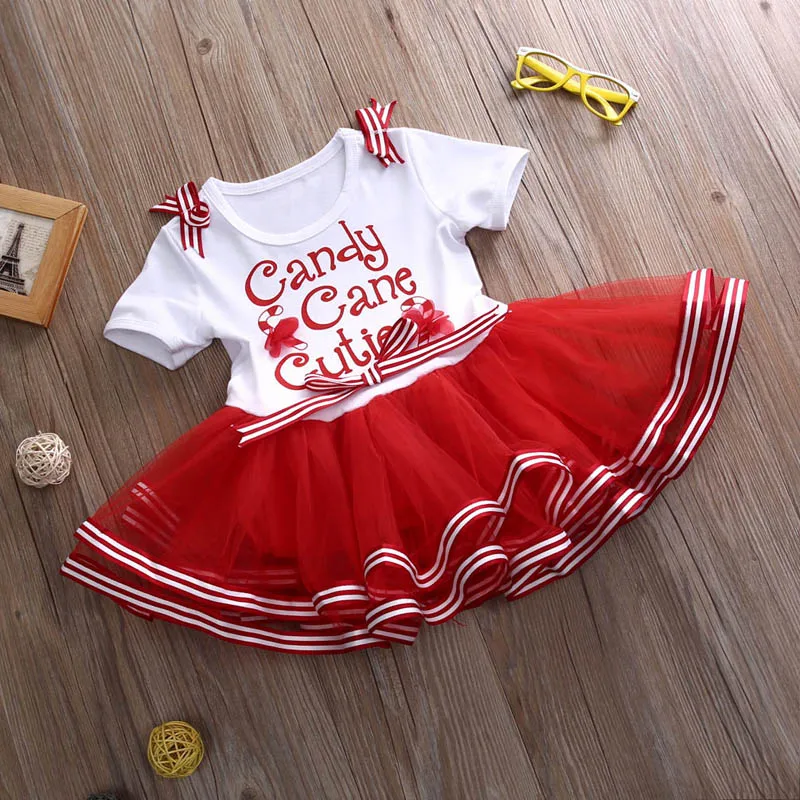 Kleding Meisjeskleding Babykleding voor meisjes Kledingsets Candy Cane Cutie CHRISTMAS CANDYCANE TUTU set Holiday Tut set 