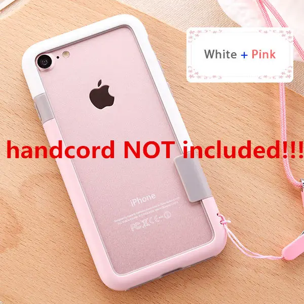 HOTR для iphone 8 бампер чехол для iphone 5 5S SE 6 7 8 9 plus X Xs Max XR мягкий чехол с рамкой из термополиуретана Тонкий чехол Fundas без шнура - Цвет: white pink