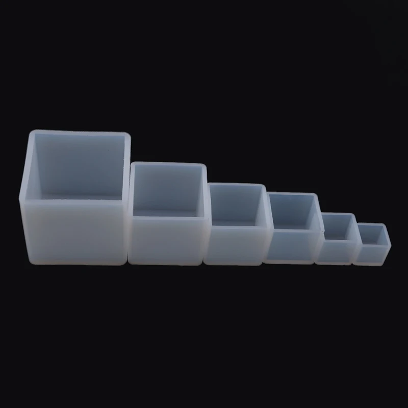 Square White DIY Crystal Epoxy Plastic Square Mold Cube Molde Silicona Silicon Mold Decoration Craft