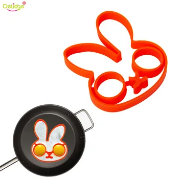

Delidge 1 pc Rabbit Shape Egg Mold Silicone Breakfast Egg Moulds Creative Lovely Cute Egg Pan Ring For Breakfast