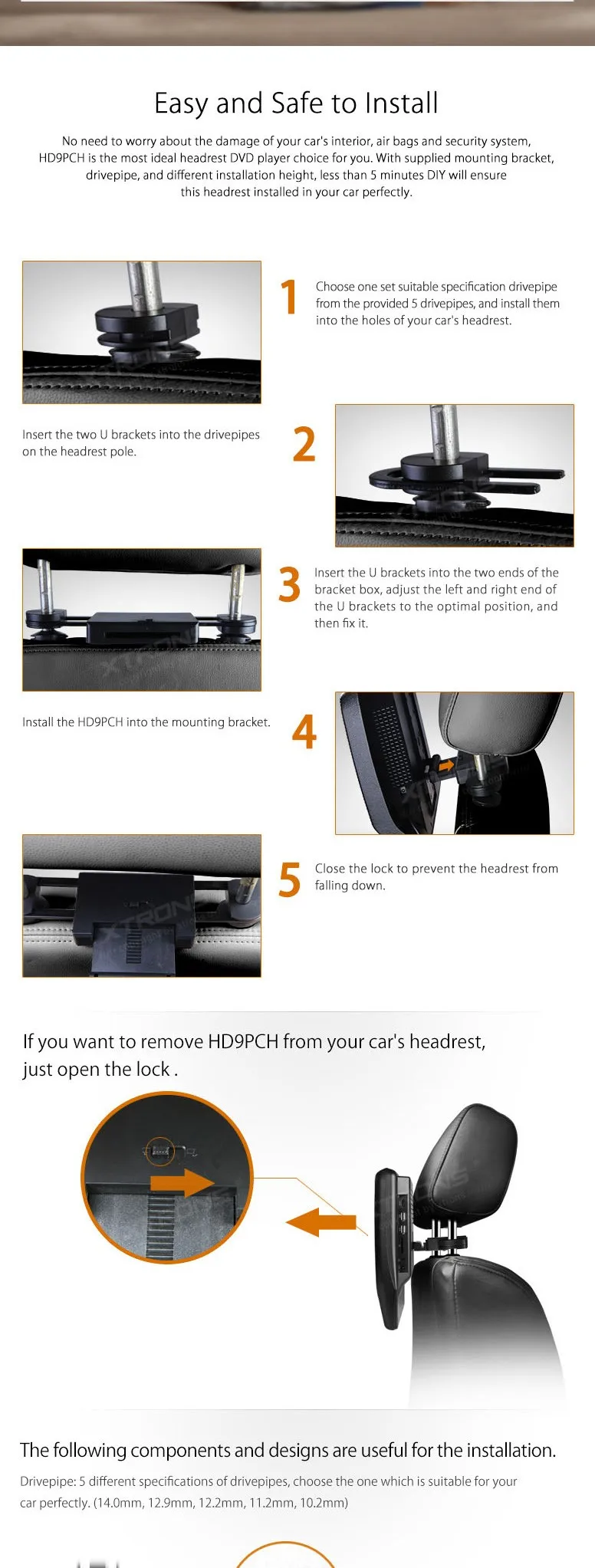 Cheap XTRONS 9 inch HD Digital TFT Screen Leather slim Styled Car Headrest DVD Player with HDMI Port car stereo 5 Cheap XTRONS 9 inch HD Digital TFT Screen Leather slim Styled Car Headrest DVD Player with HDMI Port car stereo 5