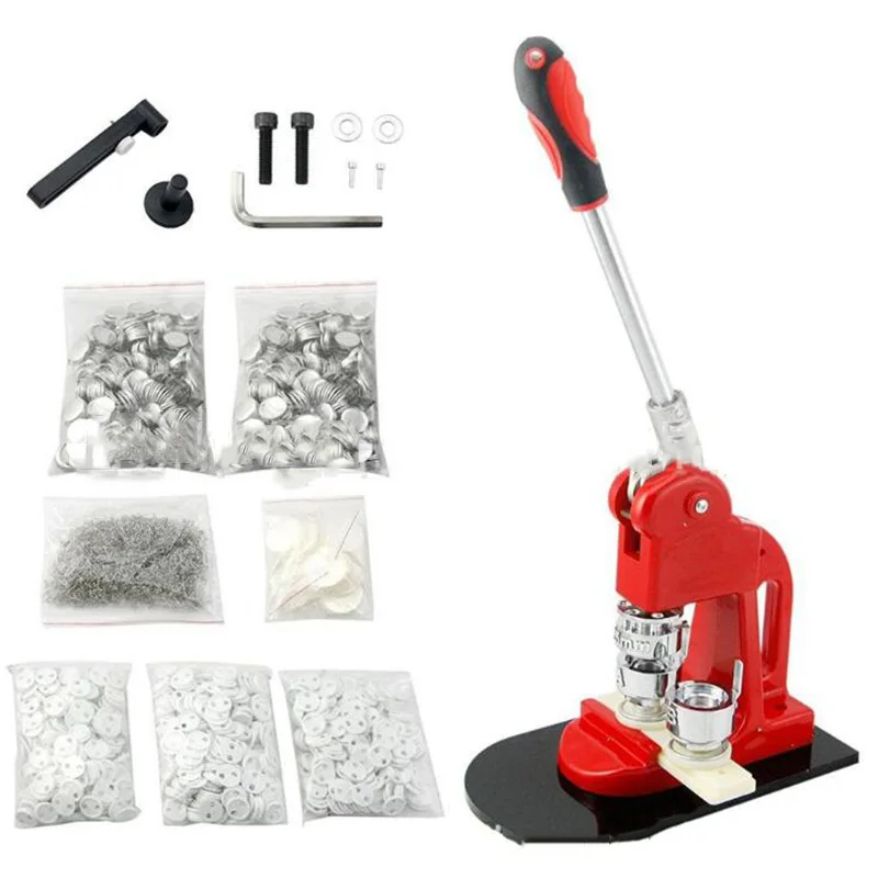 

Badge Maker Machine Making Pin Button Press Cutter + Mold+1000pcs Meterial Making Pin Button +100pcs Photographic Paper+Cutter