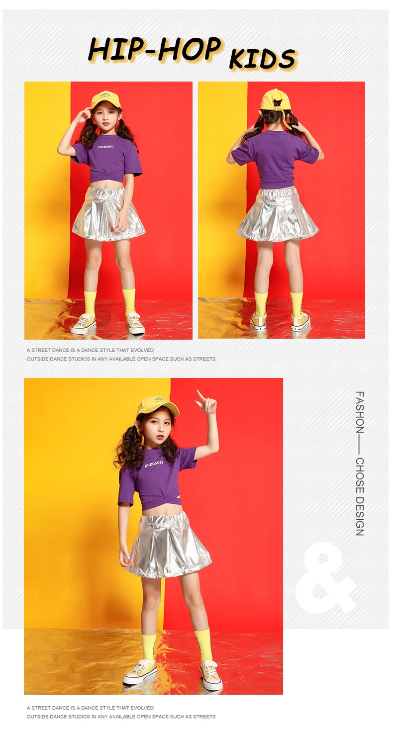 Girls boutique outfits 4 6 8 10 123 14 16 18 Years hip hop T shirt dance costume kids jazz Summer baby girls clothing set (7)