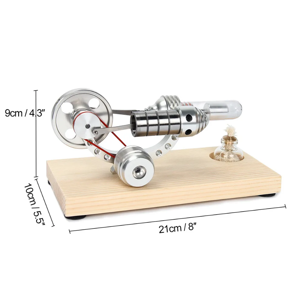 Деревянный держатель из нержавеющей стали, мини двигатель горячего воздуха, модель двигателя, обучающая игрушка, научный эксперимент, набор для детей
