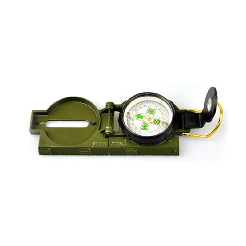 Многофункциональный мини-компасы для кемпинга, скалолазание, портативный складной армейский зеленый компас с линзой, американский военный инструмент для походов на открытом воздухе