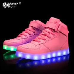 2018 Новое поступление детская Обувь со светодиодной подсветкой для детей мальчиков светящиеся кроссовки с подсветкой подошва подросток