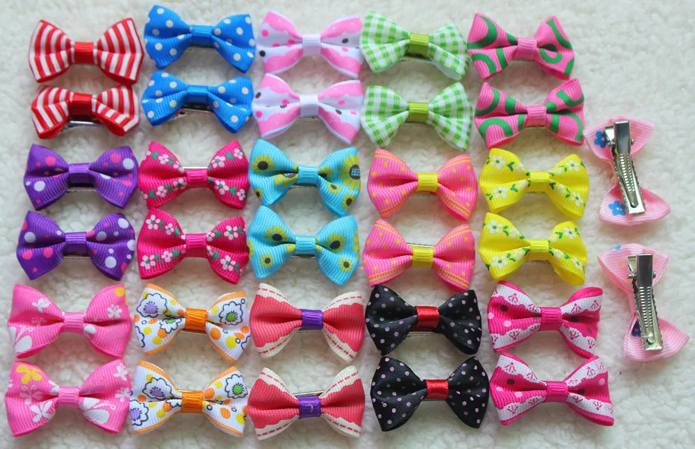 

10/20/30/ manty Styles Pet Dog Grooming Accessories Small Dog Hair Bows Cat Hair alloy clips Boutique variety Colors