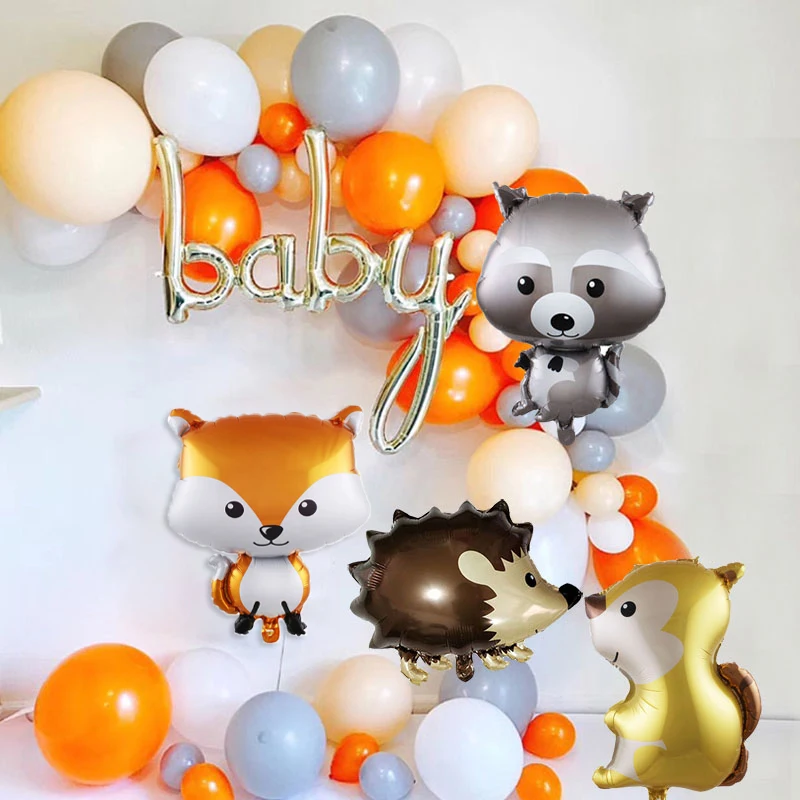 

1pc Animal Cartoon Balloons Raccoon Fox Squirrel Hedgehog Foil Helium Balloon Birthday Jungle Party Deco Kids Baby Shower Toy