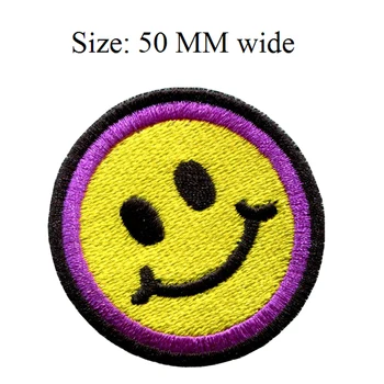 

Smiling face embroidery badge 50MM wide/kids patch/for vest/easy paster