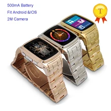 Водонепроницаемый металлический стиль из нержавеющей стали красочные умные часы Bluetooth наручные часы Смарт часы с камерой sim телефон часы