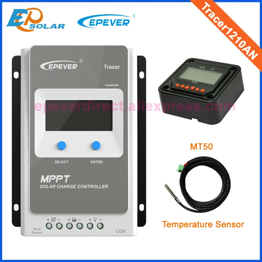 

Solar 10A controller MPPT Tracer1210AN 12v 24v auto work with MT50 remote meter and temperature sensor