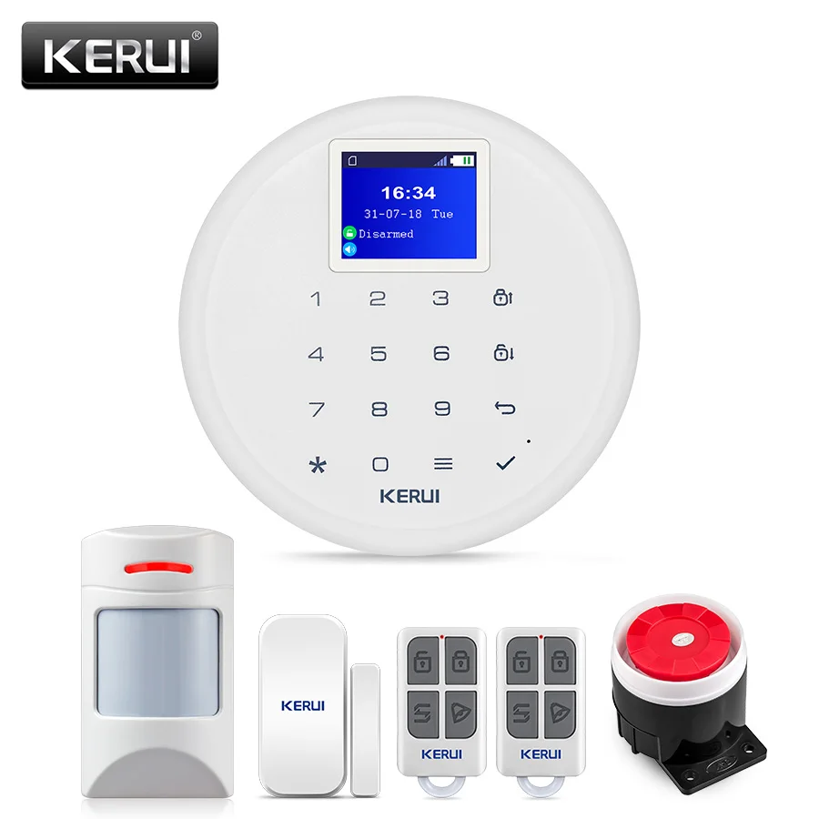 

New KERUI W17 EN RU ES DE IT FR Switchable GSM Wifi Alarm System with Anti-Pet PIR Sensor Detector Friendly with Pet Dog And Cat
