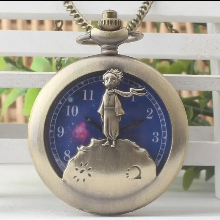 hot-selling-classic-the-little-prince-movie-planet-blue-bronze-vintage-quartz-pocket-fob-watch-popular-gifts-for-boys-girls-kids