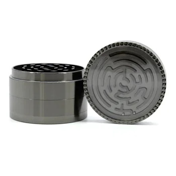 

New Maze Game 63MM Zinc Alloy 4 Layers Herb Grinder Pipe Tobacco Mill Smoke Spice Muller Hookah Narguile Shisha Wholesale 2019