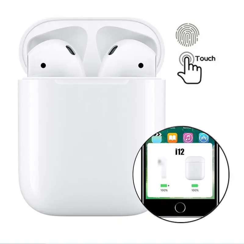 I12 tws всплывающие наушники Bluetooth беспроводной сенсорный контроль гарнитура PK i7s i9s