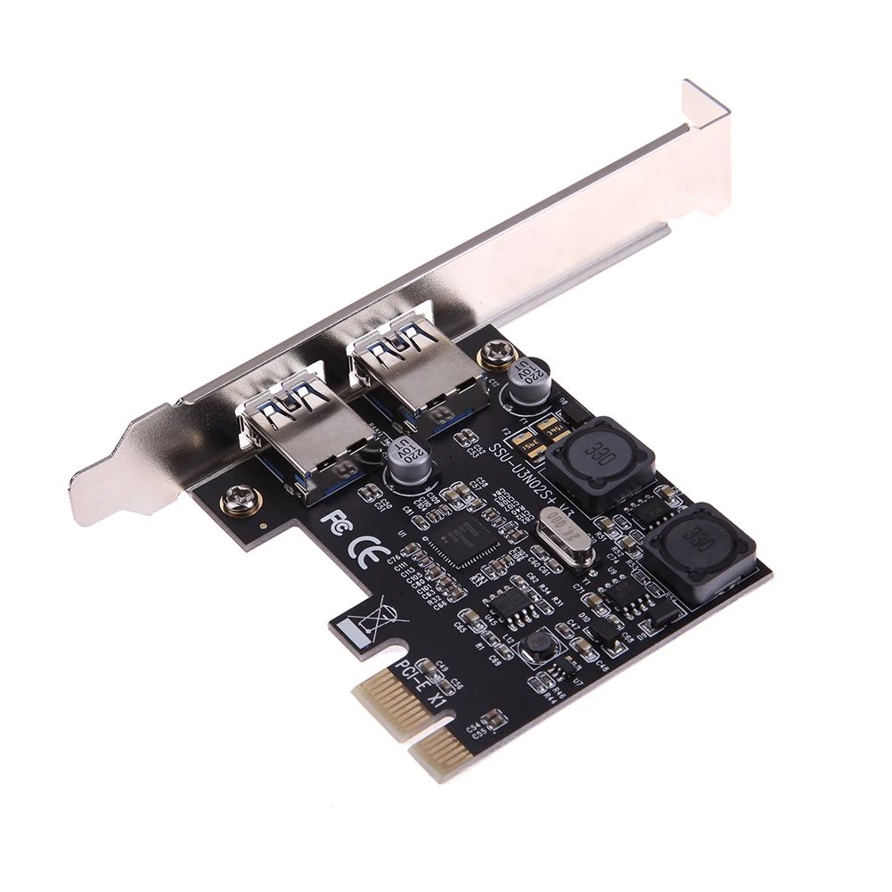 

2 Ports USB3.0 Expansion Card 5Gbps Superspeed USB3.0 PCI-E PCI-Express X1 Host Controller Card
