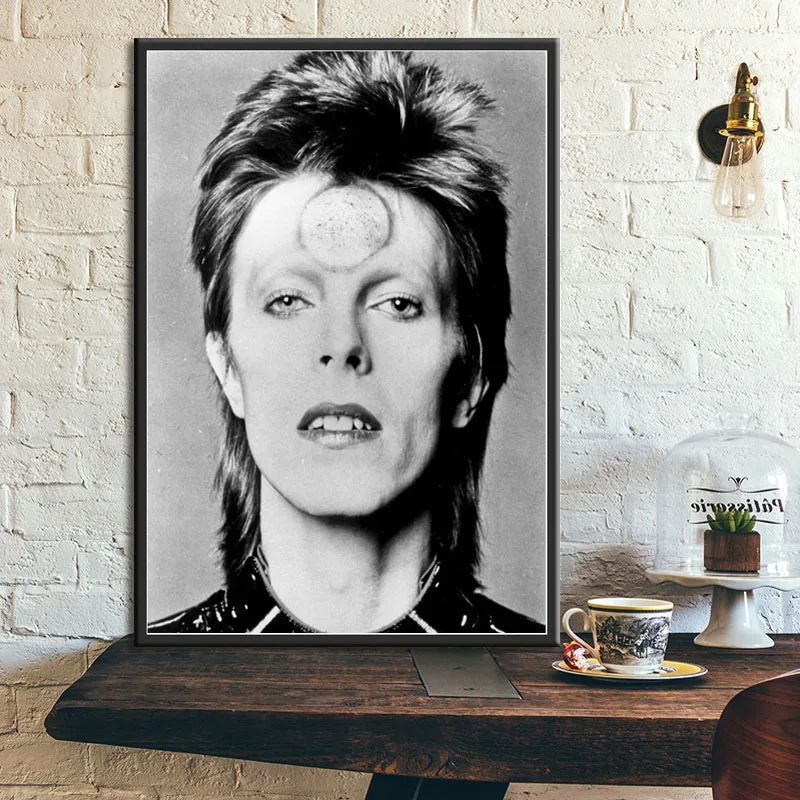 David Bowie Black White Music Band Singer Star Painting Poster Wall Art Picture Prints Canvas Living Home Room Decor 50x70cm unframed