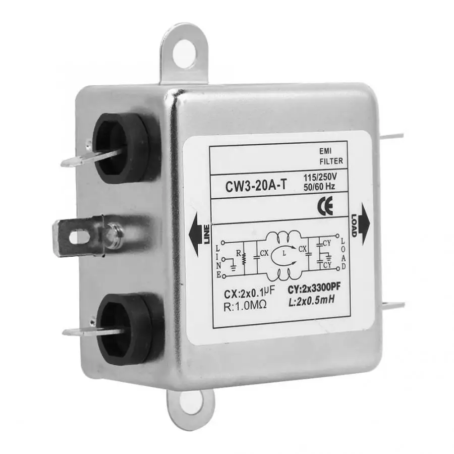 

Dc Dc Converter Solar Inverter CW3-20A-T Single-phase Power EMI Filter Power Supply Filter 115V/250V 50/60Hz Step Up Converter