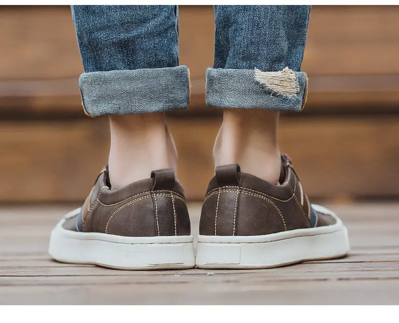 SERENE Brand 2018 Fashion Mens Shoes Fabric Mesh Leather Canvas Casual Sneakers Rubber Footwear High Top Lace-Up Black Shoe Men (13)