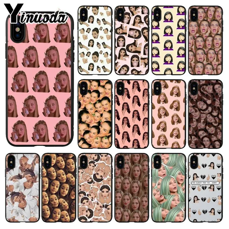 Yinuoda kimoji Ким Кардашьян kanye west north kylie аксессуары для телефонов Чехол iPhone 6S 6plus 7 7plus 8
