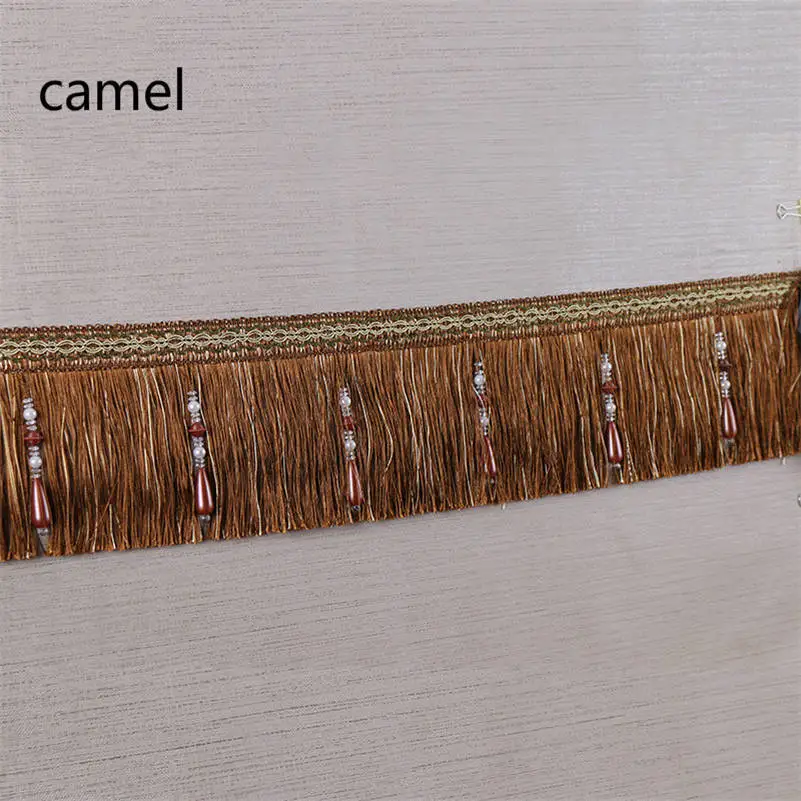 Роскошная изящная, украшенная бусинами бахрома отделка кисточки тесьма Обрезка Свадебная обивка ткань лента Шитье