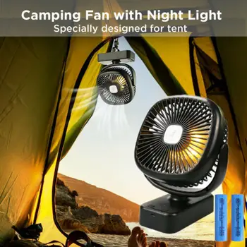 

Camping Fan with Night Lights USB Rechargeable Tent Fan 4400mAh Personal Fans