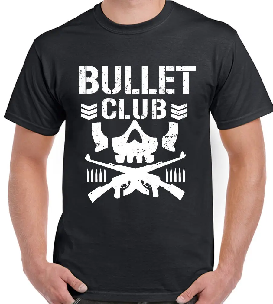رصاصة نادي رجل برو المصارعة القطن قصيرة الأكمام تي شيرت غير رسمي