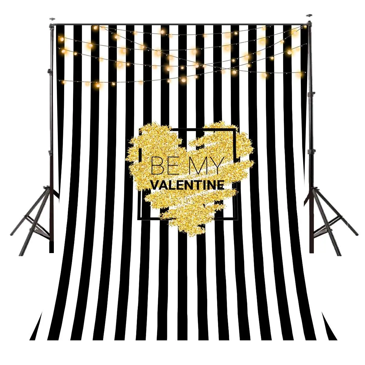 

5x7ft Romantic Confession Backdrop Black and White Vertical Stripes Photography Background Studio Props