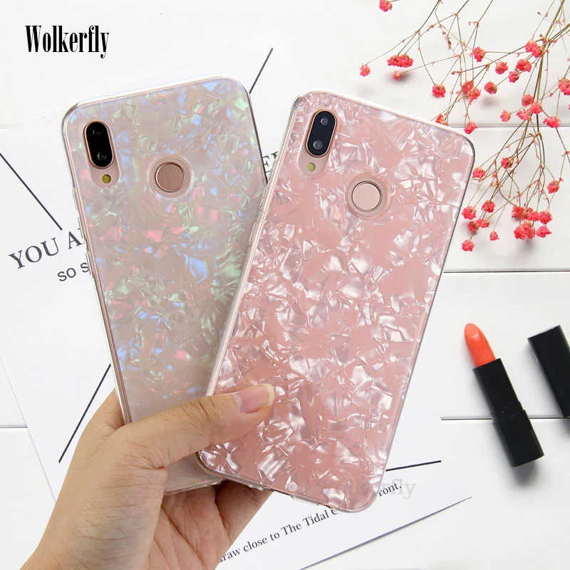 

Colorful Conch Shell Phone Case For Huawei P Smart 2019 Y9 Y7 P30 Pro P20 Lite Nova 4 3i Honor V20 8X 9 Lite 7c Hard Back Cover