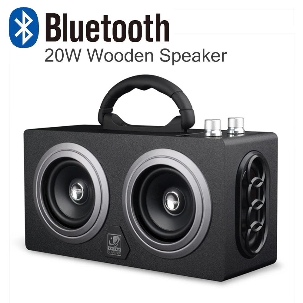 20W Wooden High Power Outdoor Bluetooth Speaker Wireless Stereo Super