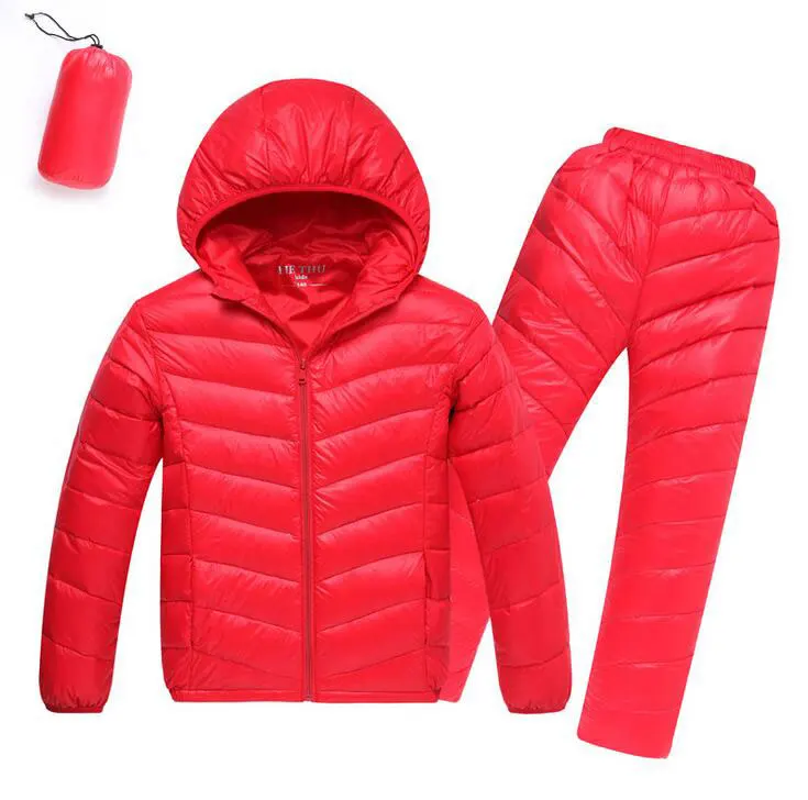 

Miaoyi Winter Boy Girls Clothes Set 2017 New Children Sport Ski Suit Turn-down Collar Down Outwear 3Pcs Coat +Pants+Storage Bag